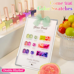 Vernis gel Double Rhythm Fruit Cat Eye Rose Glitter, rendu pailleté et lumineux.