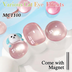 Vernis magnetique Double Rhythm Rose pâle, reflets magnetisés pour un look varié.