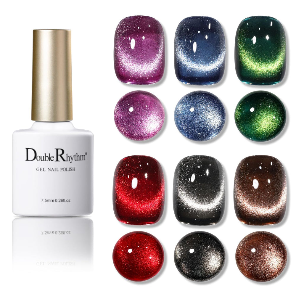 Double Rhythm kit gel œil de chat – six couleurs éclatantes.