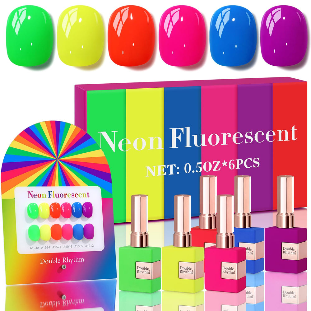 Double Rhythm vernis gel 15 ml neon vert - brillance intense et couleur vive
