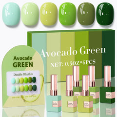 Double Rhythm vernis gel 6 pièces 15 ml, flacons identiques pour une couleur homogène.