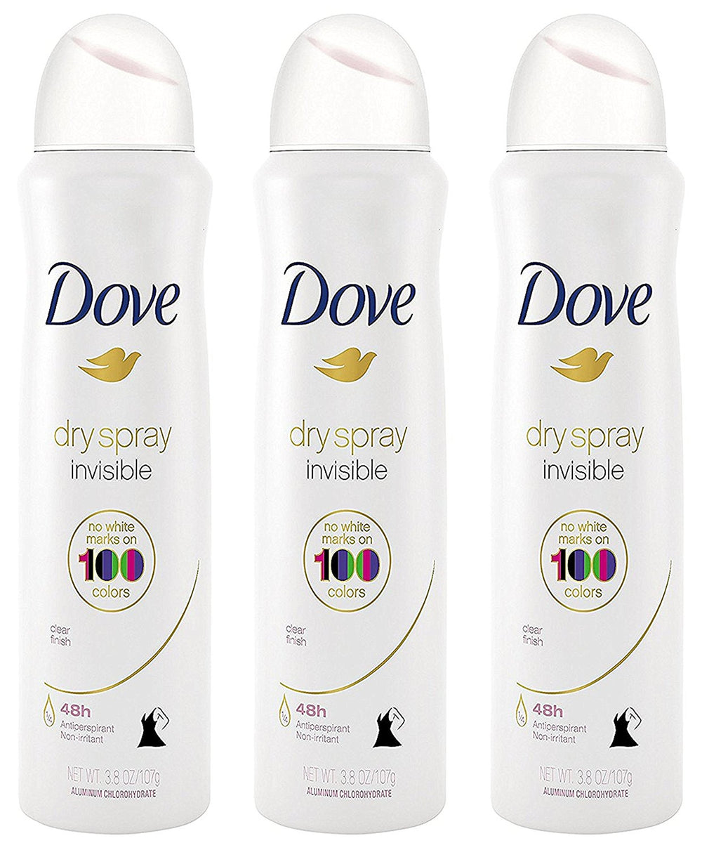 Dove Antiperspirant pulvérisateur sec invisible sur bouteille, sans traces sur les vêtements