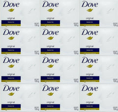 Barre Dove Creme Blanche 135 g en boite de douze, hydratation douce