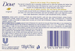 Emballage individuel des barres Dove Creme Blanche pour voyage