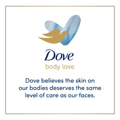 Texture luxueuse Dove Body Love qui glisse sur peau humide.