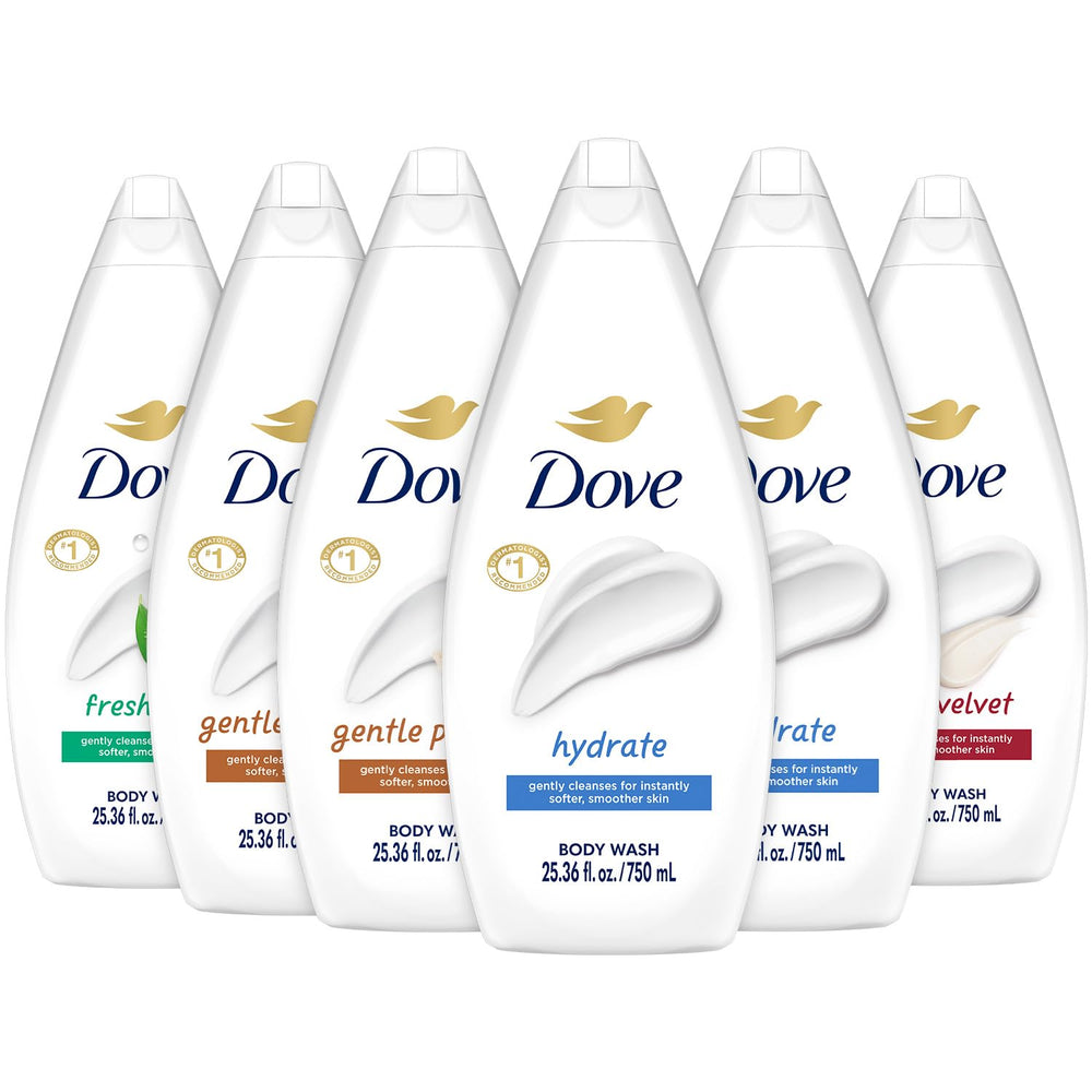 Dove Hydratant: bouteille généreuse prête à hydrater la peau après la douche.