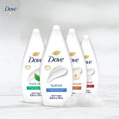 Dove Velours Soyeux: flacon luxueux pour peau douce et lisse.