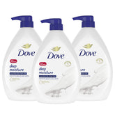 Bouteille Dove avec pompe pour un soin profond et une hydratation durable.