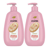 Dove Crumbl hand wash two-pack bottles with pump for convenient everyday use.