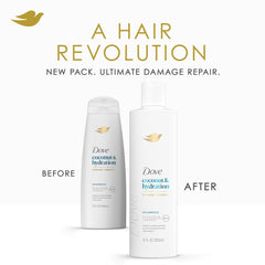 Dove Damage Therapy — mousse-lavante sur cheveux, sensation de fraîcheur après lavage.