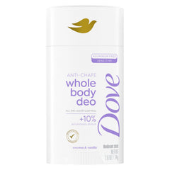 Bâton Dove Déodorant Coco Vanille, parfum tropical et protection durable.