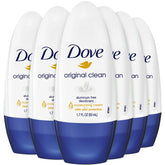 Le déodorant roll-on Dove Original Propre, lot de 6, protection 24 h et hydratation.