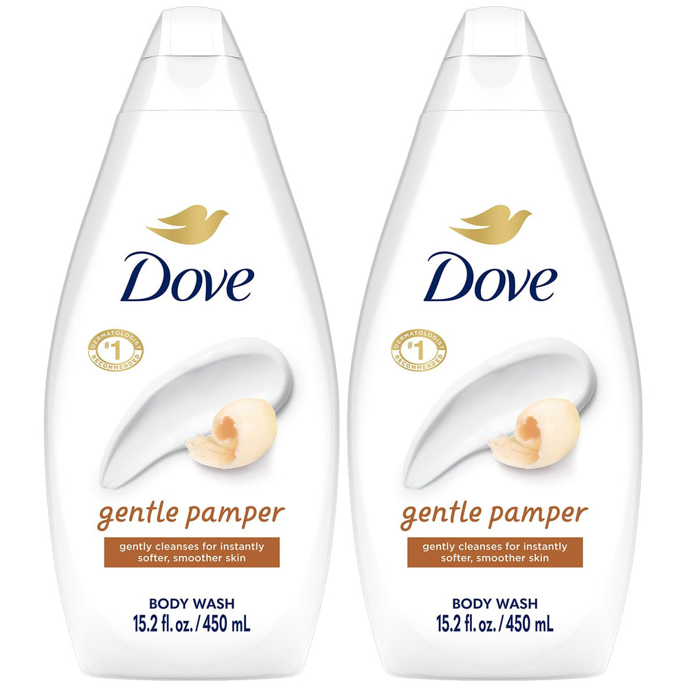 Gel douche Dove, bouteille, hydratation douce pour la peau.