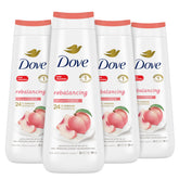 Gel douche Dove Rebalancing dans la bouteille, hydratation durable.