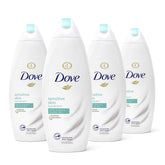 Gel douche Dove sans sulfates en flacon, douceur pour peau sensible.