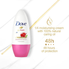 Dove Go Fresh Roll-On texture crème souple sur la peau.