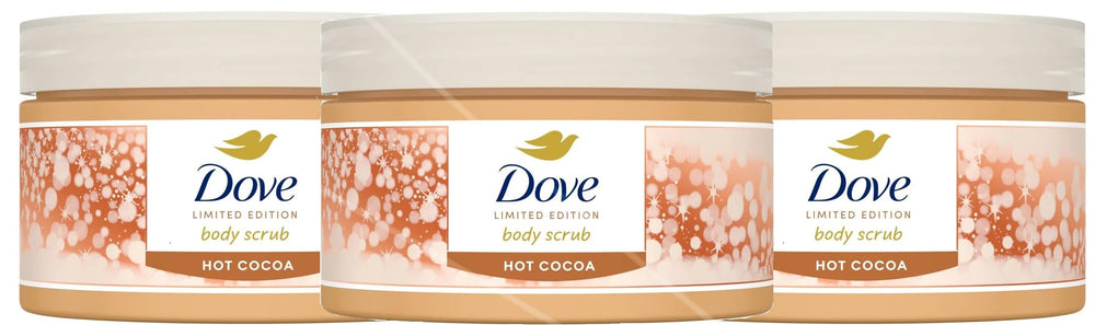 Gommage Dove Chocolat Chaud - bocal montrant exfoliation douce pour peau lisse.