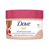 Gommage care Dove Grenade Karite dans le pot, peau plus douce.