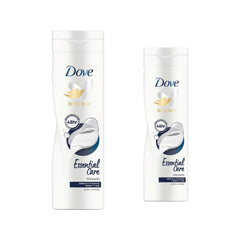 Dove Lotion Corps Nourrissante, flacon, hydratation durable pour peau sèche.
