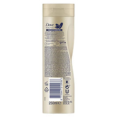 Texture crème Dove Visible Glow Dark prête à l'application quotidienne.