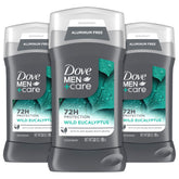 Bâton Dove Men+Care Eucalyptus Sauvage pour une fraîcheur durable.