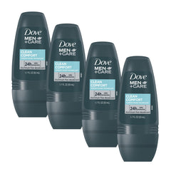 Pack Dove Men+Care Clean Comfort avec 4 bouteilles prêt à l’emploi.