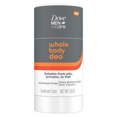DOVE MEN+CARE Déodorant bâton corps entier, aperçu emballage et protection polyvalente