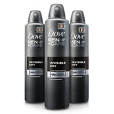Dove Men Care déodorant aérosol invisible, application rapide et sans traces.