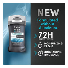 Dove Men+Care déodorant avec crème hydratante 1/4 pour peau confortable.