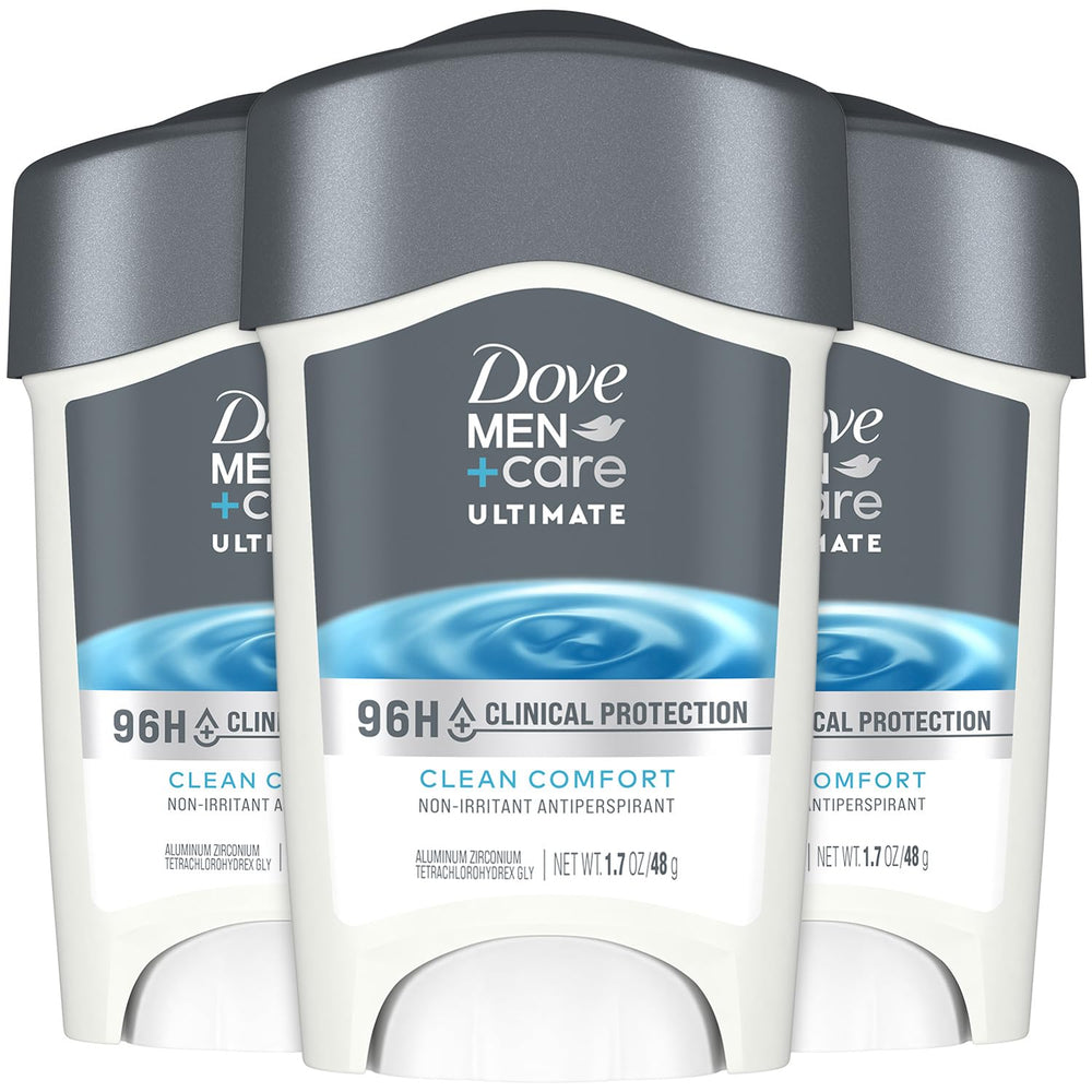 Dove Men+Care Déodorant, emballage avant, parfum frais et protection durable.