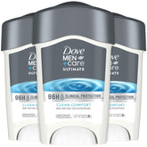 Dove Men+Care Déodorant, emballage avant, parfum frais et protection durable.