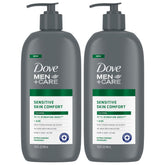 Dove Men+Care hand and body lotion cap for sensitive skin, smooth finish.