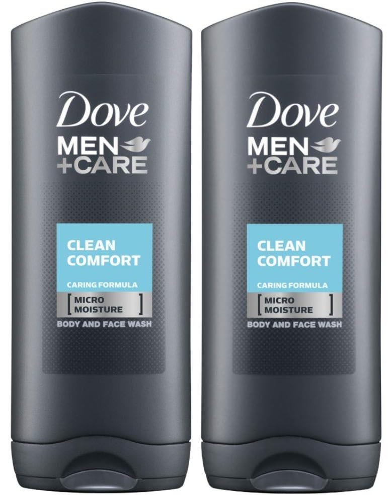Gel douche Dove Men Care pour corps et visage en flacon 250 ml, hydratant et frais.