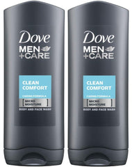 Gel douche Dove Men Care pour corps et visage en flacon 250 ml, hydratant et frais.