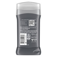 DOVE Men+Care Rustic Sandalwood deodorant stick back view showing packaging