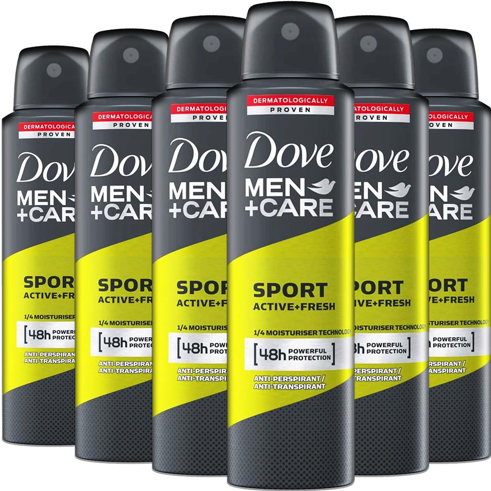 Flacon Dove Men+Care Sport Active+Fresh prêt à l'emploi, fraîcheur durable.