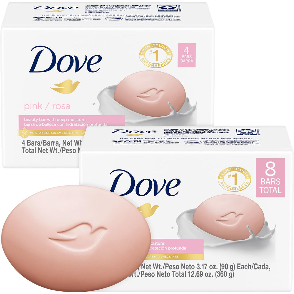 Savon Dove Pink Beauty Bar 2-pack, hydratation douce pour visage et corps