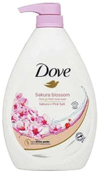 Dove Gel Douche Sakura Blossom au Sel Rose, hydratation légère après la douche.