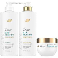 Shampooing Dove Hydratation Quotidienne en flacon-pompe pour cheveux secs.