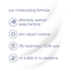 Texture crèmeuse du gel Dove, sensation agréable lors du lavage.