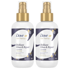 Flacon Dove Hair Therapy, serum brillant pour des cheveux plus lisses et hydratés.