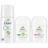 Dove Travel Deodorant Variety 3-Pack mini sticks providing compact protection on the go.