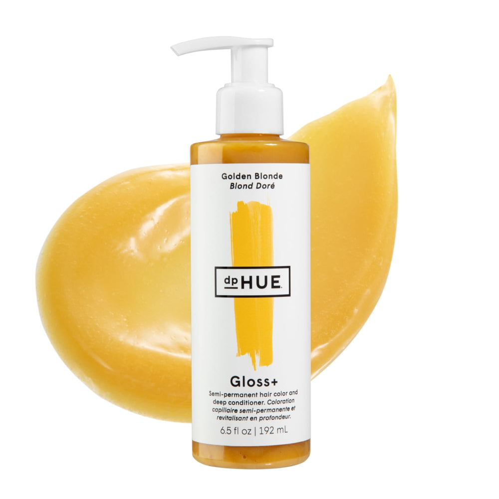 dpHUE Gloss+ Golden Blonde – flacon visible, brillance chaude et durable pour blondes.