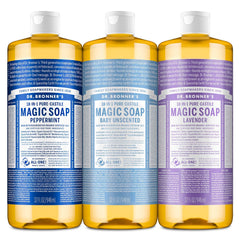 Dr. Bronner’s Pure-Castile Menthe poivrée – flacon frais et polyvalent pour corps et cheveux
