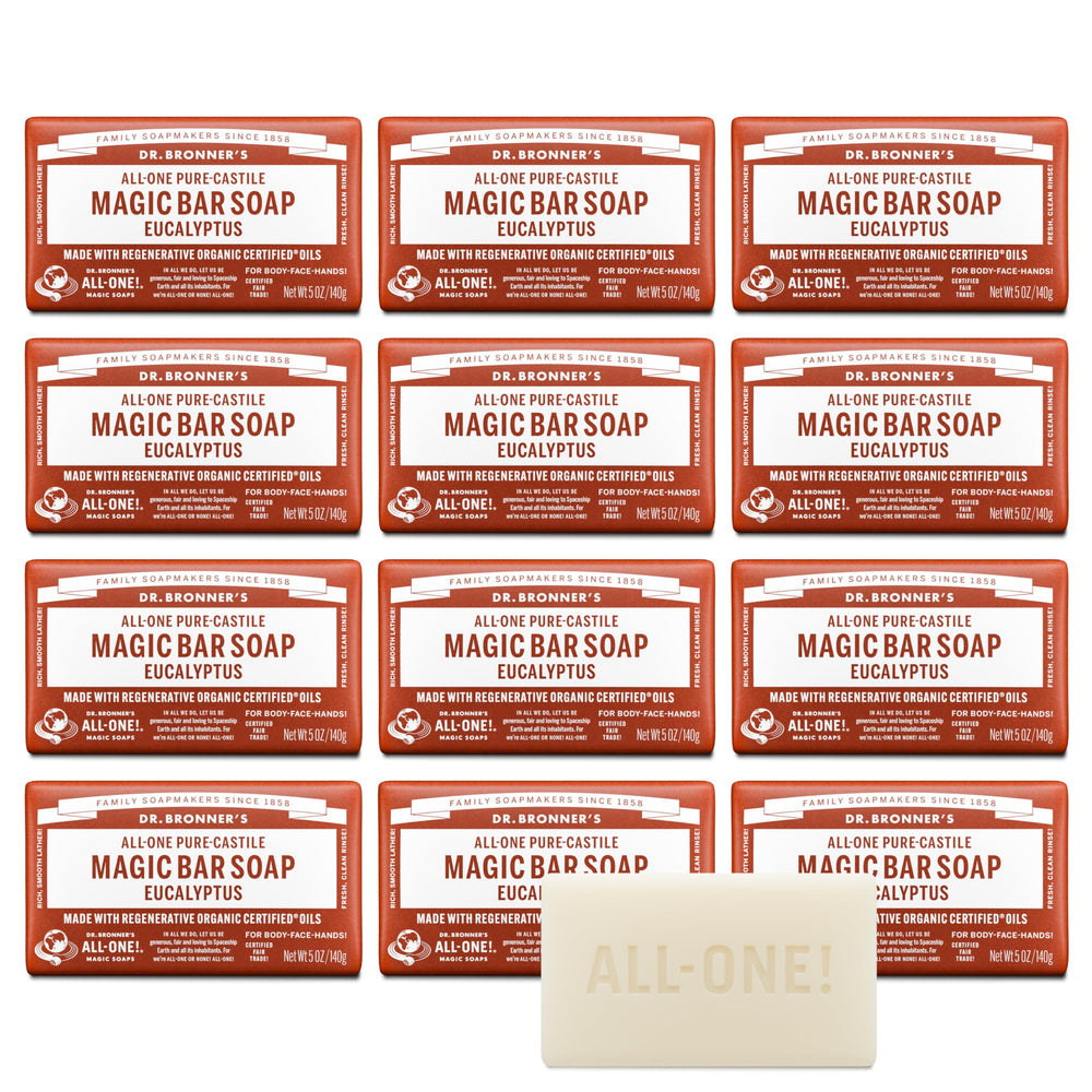 Dr. Bronner’s Barre Eucalyptus emballage recyclé, solution durable pour votre routine douche