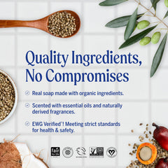 Dr. Bronner’s barre pur-castile lavande, ingrédients bio certifiés
