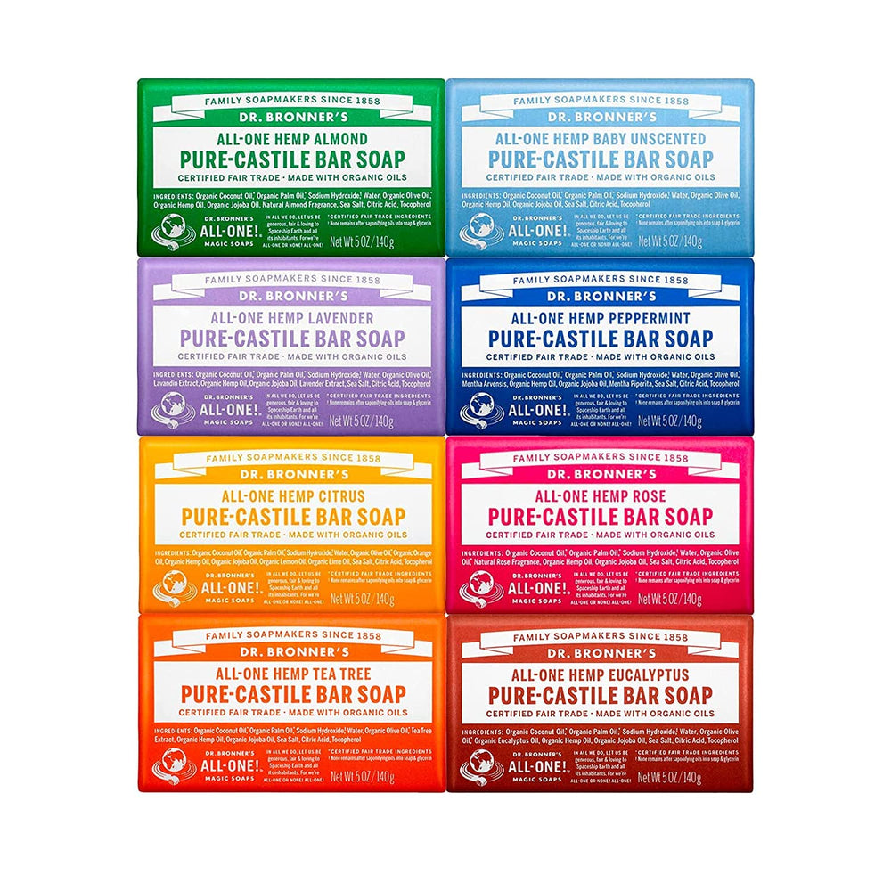 Savon Dr. Bronner's Amande, douceur naturelle pour peau et visage.