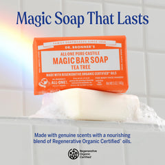 Dr. Bronner’s barre savon non parfumé, nettoyage doux.