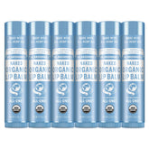 Dr. Bronner’s Baume à lèvres 6-pack sans parfum, emballage pratique pour hydrater durablement.