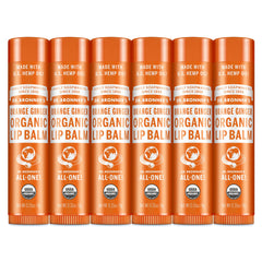 Baume à lèvres Dr. Bronner’s ensemble six tubes Orange Gingembre pour hydrater durablement